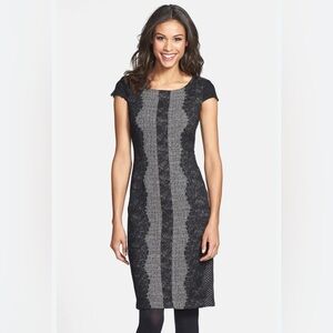 Betsey Johnson Lace Trim Tweed Sheath Dress Size 10